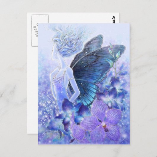 Carte postale bleue (Devant / Derrière)