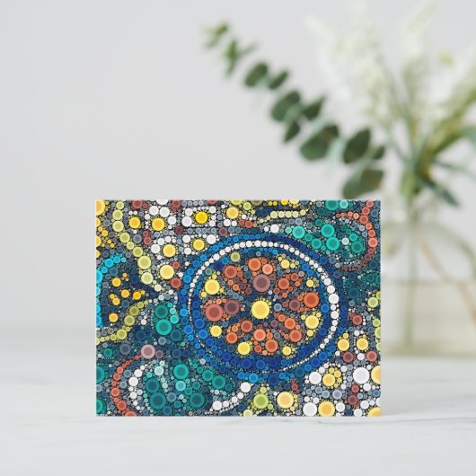 carte postale bleue (Debout devant)