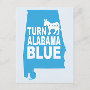 Carte postale bleue Alabama Vote State Democrats