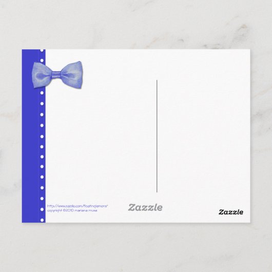 Carte postale bleue bleu Bowt (Dos)