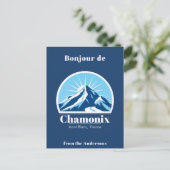 Carte postale bleue Chamonix Mont Blanc France (Debout devant)