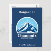 Carte postale bleue Chamonix Mont Blanc France (Devant / Derrière)