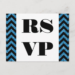 Carte postale Bleue Chevron Parties scintillant RS