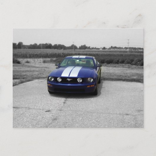Carte postale bleue de muscle car (Devant)