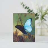 Carte postale bleue de papillon de Morpho (Debout devant)