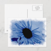 Carte postale bleue de tournesol (Devant / Derrière)
