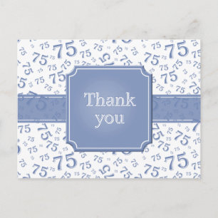 Carte postale bleue et blanche avec motif numériqu