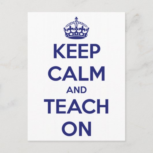 Carte postale bleue et blanche « Garder son calme (Devant)