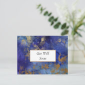 Carte Postale Bleue Et Or Marbrée Obtenir Bien (Debout devant)