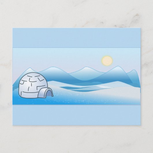 Carte postale bleue Igloo Arctique (Devant)