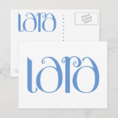 Carte postale bleue Lara (Devant / Derrière)