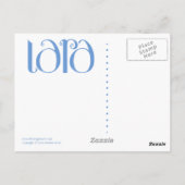 Carte postale bleue Lara (Dos)