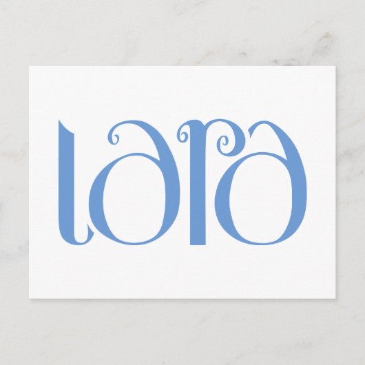 Carte postale bleue Lara (Devant)