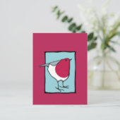 Carte postale bleue Little Robin (Debout devant)