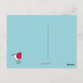 Carte postale bleue Little Robin (Dos)