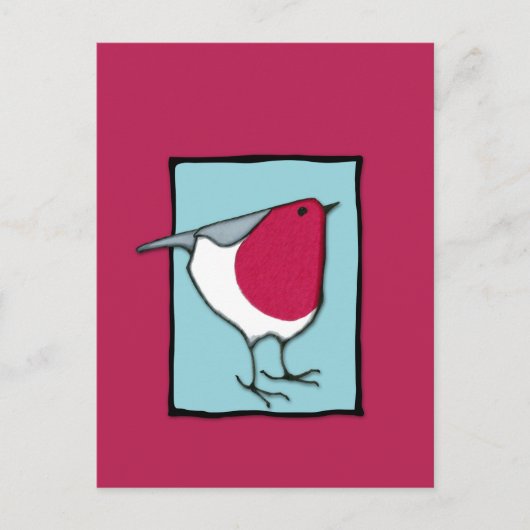 Carte postale bleue Little Robin (Devant)