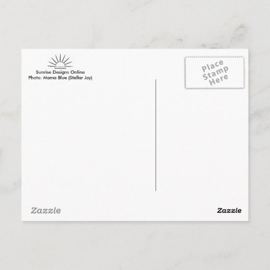 Carte postale bleue Mama (Dos)