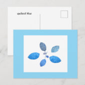 Carte postale bleue piquée (Devant / Derrière)