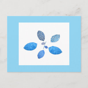 Carte postale bleue piquée