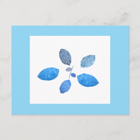 Carte postale bleue piquée (Devant)