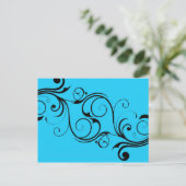 Carte postale bleue vintage (Debout devant)