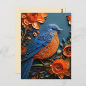 Carte Postale Bleuet de l'Est à fleurs d'orange (Devant / Derrière)