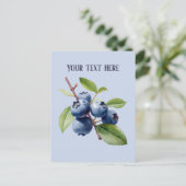 Carte Postale Bleuet mou ajouter le fruit du message (Debout devant)