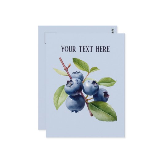 Carte Postale Bleuet mou ajouter le fruit du message (Devant/Arrière en situation)