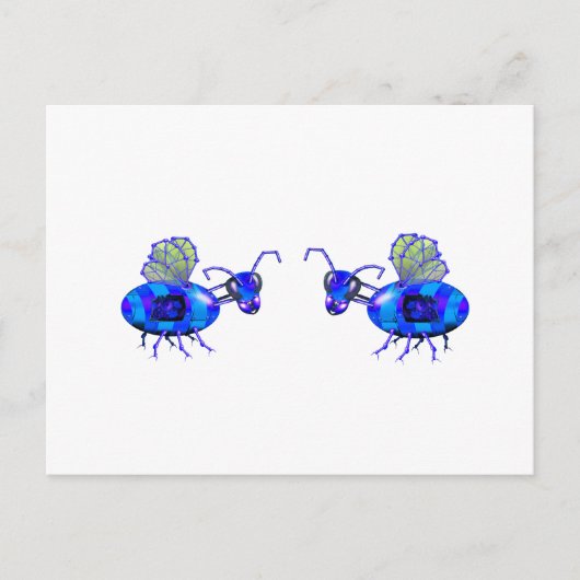 Carte Postale bleuets à vapeur (Devant)