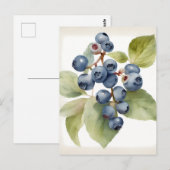 Carte Postale Bleuets délicats aquarelles (Devant / Derrière)