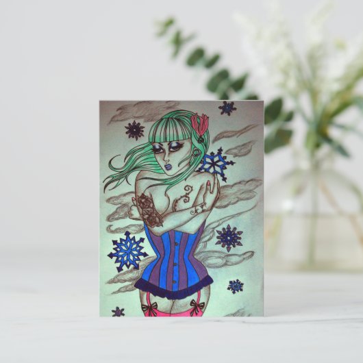 Carte Postale bleus d'hiver (Debout devant)