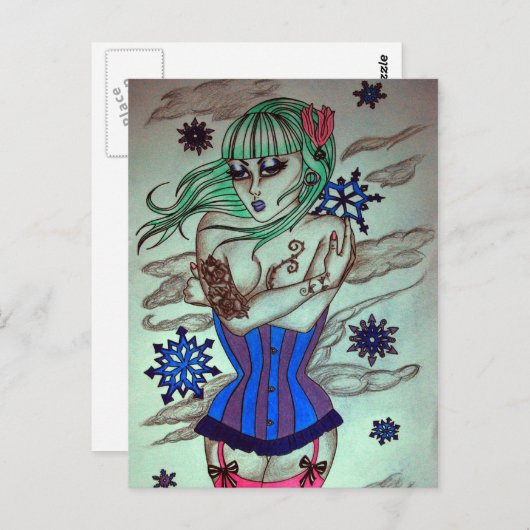 Carte Postale bleus d'hiver (Devant / Derrière)