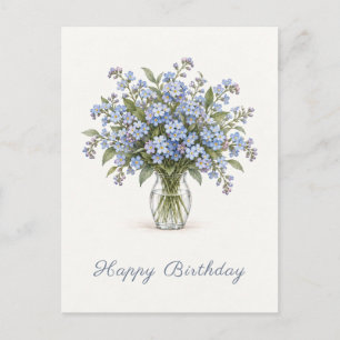 Carte Postale Bleus Myosotis Anniversaire