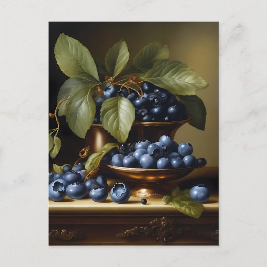 Carte Postale Bleus sur une table (Devant)
