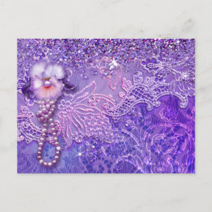 Carte Postale BLING D'ADALIA en violet et rose