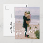 Carte Postale Blissful News Wedding Enregistrer la date (Devant / Derrière)