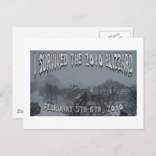 Carte Postale Blizzard 2010 (Devant / Derrière)