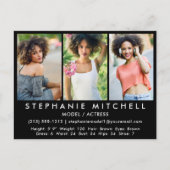 Carte postale Blk Actor Modèle Comp Card - 3 photo (Devant)