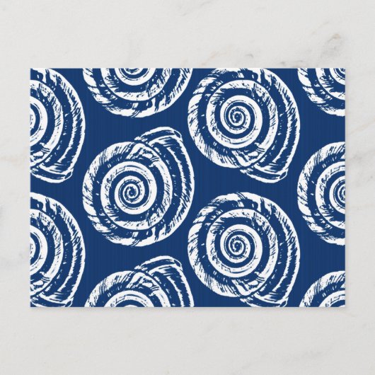 Carte Postale Bloc de coquillages en spirale Impression, bleu et (Devant)