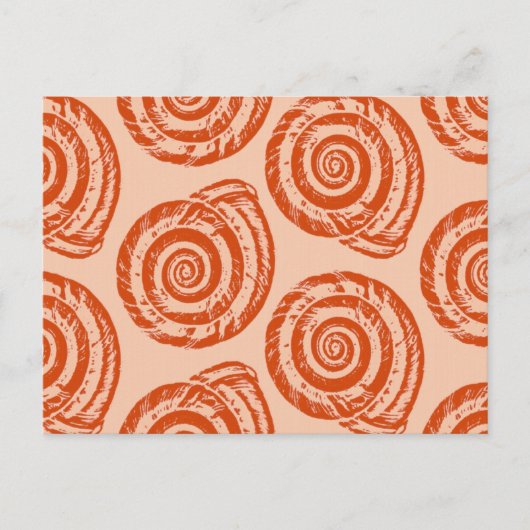 Carte Postale Bloc de coquillages spiraux Impression, orange cor (Devant)
