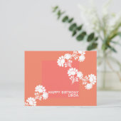 Carte Postale Bloc de couleur deux fleurs orange llustration (Debout devant)