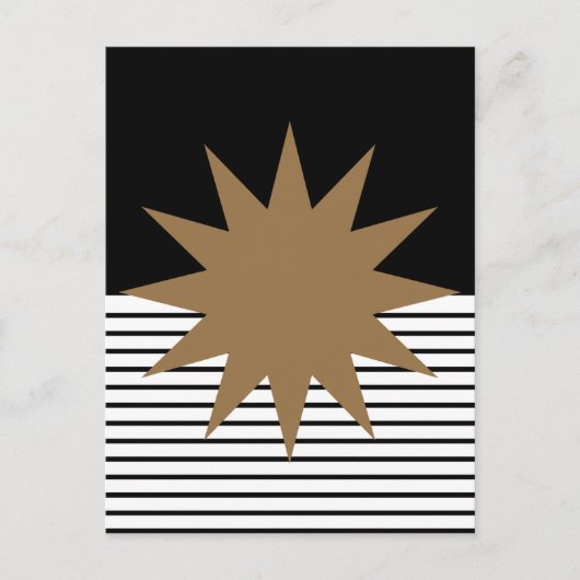 Carte Postale Blocage noir blanc et soleil Brown (Devant)