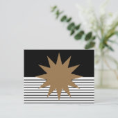 Carte Postale Blocage noir blanc et soleil Brown (Debout devant)