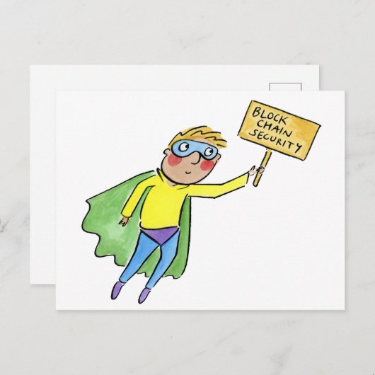 Carte Postale Block Chain Security (Devant / Derrière)