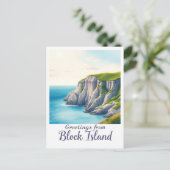 Carte Postale Block Island, Rhode Island – Falaises de l'île (Debout devant)