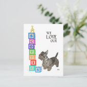 Carte Postale Blocs Alphabet Scottie (Debout devant)