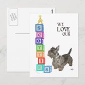 Carte Postale Blocs Alphabet Scottie (Devant / Derrière)