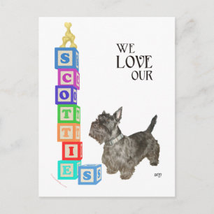 Carte Postale Blocs Alphabet Scottie