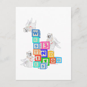 Carte Postale Blocs d'ange Westie