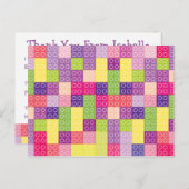 Carte Postale Blocs de briques de construction pour fille Merci  (Devant / Derrière)
